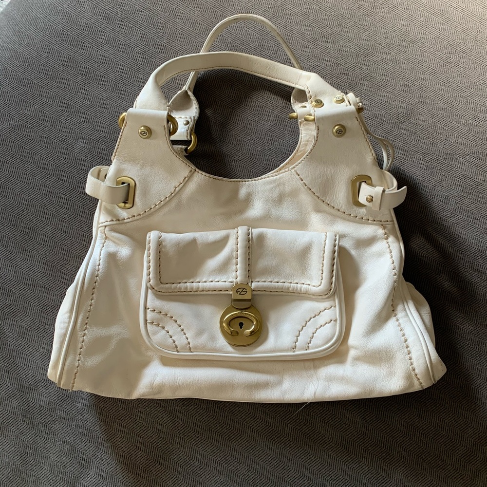 White Francesco Biasia shoulder purse